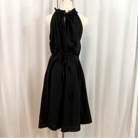 Banana Republic Black Linen Blend Knee Length Dress NWT LP - Picture 4 of 14